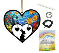 NETHOMEWOODS Rabbit Memorial Suncatcher, Personalized Pet Memorial Ornament with Name Date, Pet Passing Away Gift, Loss of Rabbit Sympathy Gift, Bereavement Gifts for Loss of Bunny