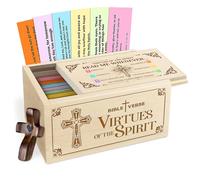 NETHOUSE Christian Bible Verses Box with Prayer Cross, 150 Upgrade Bible Verse Cards Box Set for Emotions and Feelings, 6 Virtues of Faith, Keepsake Gift for Prayer, Encouragement & Inspiration