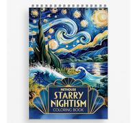 NETHOUSE Starry Nightism Coloring Book for Adults Relaxation & Stress Relief, 30 Coloring Pages of Whimsical Celestial Nights, Dreamy Nightscapes, Celestial Patterns, Cosmic Art