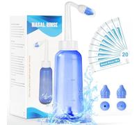 Neti Pot Sinus Rinse Bottle - Gentle Nasal Wash Bottle Nose Cleaner for Effective Pressure Irrigatio 300 ML with 20 Nasal Wash Salt Packets
