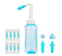Neti Pot Sinus Rinse Kit, Nasal Rinse Bottle Kit, 300ml Nose Wash Cleaner Sinus Rinse Bottle, Nasal Irrigation Kit, Nose Cleaner Adults or Kids, with 40 PcsNasal Wash Salt Packets