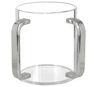 Netilat Yadayim Washing Cup - 5" Acrylic Judaica Hand Wash Cup Negel Vasser with Dual Handles - Modern and Elegant Design (Clear, Silver Mirror Handles)