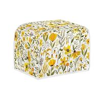 NETILGEN 2 Slice Toaster Dust Cover Bread Toaster Oven Dustproof Cover Kitchen Bakeware Protector Dustproof Fingerprint Protection for Women Gift(11.4 x 7.9 x 7.5), Yellow Floral