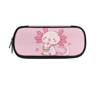 NETILGEN Axolotl Drink Pencil Case for Kids Girls School Pen Bags Large Capacity Animals Pencil Container Kindergarten Elementary School Pen Case Children Stationery Bags