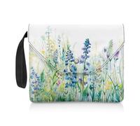 NETILGEN Book Sleeve Book Protector Cover for Reading Lover Gifts Washable Book Cover with Padded Carrying Handle Reader Gift 11.8 Inch X 9.4 Inch, Blue Green Floral