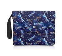 NETILGEN Book Sleeve Book Protector Sleeve for Paperback Notebook Bible Journal Textbooks, Washable Book Pouch Bookbag Reading Lover Book Worm Gifts, Blue Dragonfly Star