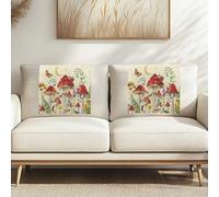 NETILGEN Butterfly Moon Mushroom Recliner Headrest Protector Soft Fabric Head Rest Cover for Recliner Easy to Install Sofa Chair Protector Covers Home Couch Decoration 2 PCS