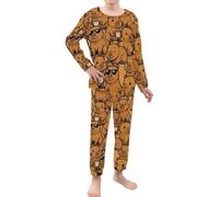 NETILGEN Capybara Toddler Kids Sleepwear Pajamas Pjs 2 Pcs for Boys Long Sleeve O Neck Pull on Tops Long Pants with Pockets