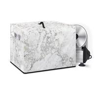 NETILGEN Food Deli Slicer Machine Cover Dust-Proof Stain Resistant Washable Rectangular Protective Cover Bag for Home Kitchen Use, 16" L x 13" W x 13" H, White Marble Print