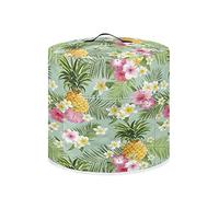 NETILGEN Insulated Pressure Cooker Appliance Cover, Also Fit for Rice Cooker, Air Fryer and Crock Pot, 6 Qt Dust Cover with Pocket for Cooking Utensils Recipes, Washable, Pineapple Hibiscus Leaf