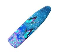 NETILGEN Ironing Board Cover Resists Scorching Stain Proof Non-Slip Protective Covers S for Dimensions 110-115 x 30-36 cm for Home Indoor Decor, Blue Butterfly Shiny