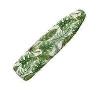 NETILGEN Ironing Board Cover Soft Elastic Iron Board Covers Resist Staining Marks Heat Reflective Easy to Install Iron Board Covers Medium Size Easy Fit, Tropical Green Leaf