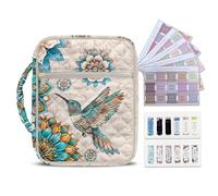NETILGEN Mandala Flower Hummingbird Bible Cover for Women Large Quilted Carrying Case with Handle, Church Bible Study Supplies Accessories Christian Gifts