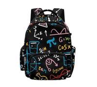 NETILGEN Math Formula Print Personalized School Backpack for Boys 17 inch Multi-Pockets Bookbag for Studets Primary Middle High School Bookbag