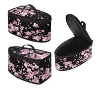 NETILGEN Quilted Iron Storage Bag, Cherry Flowers Portable Travel Case with Top Handle, Zipper Closure Scratch-Free Bag for Steam Iron Hoursewarming Gifts