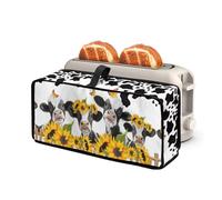NETILGEN Sunflower Cow Print Slim Toaster Bread Machine Cover with Handle Fits for Most Standard 2 Slice Long Slot Toasters, Keep Kitchen Appliance Clean Dust-Proof Cover