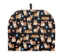NETILGEN Tea Cosy Tea Pot Cozies Tea Cover Insulating Keep Warm Teapot Dust Cover Suitable for Large Medium and Small Teapot Gift for Mom Housewife Friends, Cute Corgi Paw Black