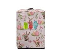 NETILGEN Tulip Floral Bunny Print Air Fryer Cover with Pocket and Top Handle, Happy Easter Decor Kitchen Appliance Protective Cover Electric Appliance Cover for Air Fryer