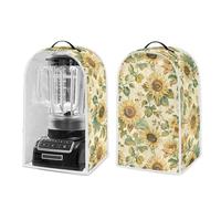 NETILGEN Vintage Sunflower Blossom Kitchen Appliance Blender Transparent Dust Cover with Top Handle PVC Dust Cover for Kitchen Appliance Stand Mixer, Coffee Maker, Food Processor