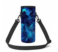 NETILGEN Water Bottle Sling Case Bag Carrier Holder Starry Cloud Printed Neoprene Water Bottle Sleeve Cooler Cover Pouch with Adjustable Shoulder Strap for Men Women Kids
