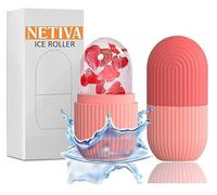 NETIVA (PACK OF 2) Ice Roller for Face, Face Ice Roller for Men & Women,Ice Roller for Face Massager, Reusable & Unbreakable, Ice Cube Roller for Glowing and Clear Skin & Puffy Eyes (Pink)