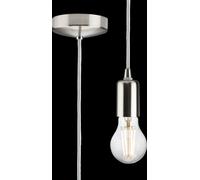 Netlighting 1.8m E27 Contemporary Pendant Set Brushed Chrome 230V IP20 80W in Grey Netlighting Grey