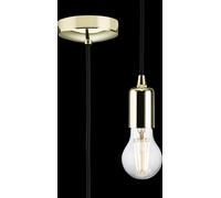 Netlighting 1.8m E27 Contemporary Pendant Set Polished Brass 230V IP20 80W in Yellow Netlighting Yellow