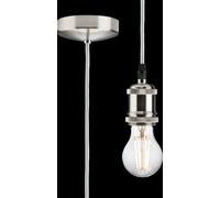 Netlighting 1.8m E27 Vintage Pendant Set Brushed Chrome 230V IP20 80W in Grey Netlighting Grey