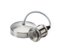Netlighting 6" E27 Vintage Pendant Set Brushed Chrome in Grey Netlighting Grey