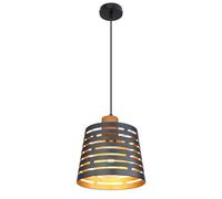 Netlighting Ablona 25cm Cylindrical Pendant Ceiling Light Matt Black 1x E27 Netlighting Black