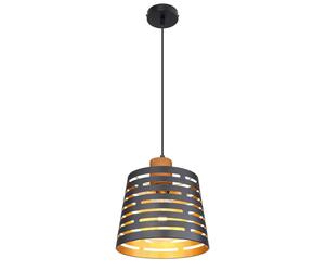Netlighting Ablona 25cm Cylindrical Pendant Ceiling Light Matt Black 1x E27 Netlighting Black