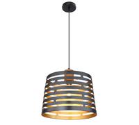 Netlighting Ablona 35cm Cylindrical Pendant Ceiling Light Matt Black 1x E27 Netlighting Black