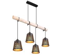 Netlighting Ablona Bar Pendant Ceiling Light Matt Black 4x E27 Netlighting Black