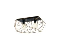 Luminosa Lighting Luminosa Abraxas 2 Light Semi Flush Light Black, Gold 60X30X26.5Cm