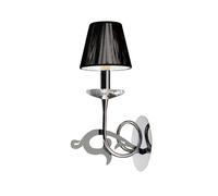 Netlighting Acanto Wall Lamp Switched 1 Light E14 Polished Chrome With Black Shade Netlighting Black