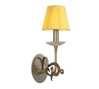Netlighting Acanto Wall Lamp Switched E14 Brass Amber Cream Shade in Yellow Netlighting Yellow
