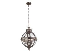 Netlighting Adams 3 Light Ceiling Chandelier Pendant Light Antique Nickel E14 in Grey Netlighting Grey