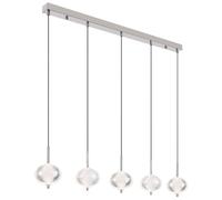Netlighting Aida Bar Pendant Ceiling Light Chrome 5x LED 30004500K in Silver Netlighting Silver