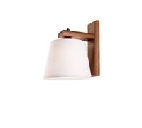 Netlighting Aida Wall Lamp With Fabric Shade Walnut Oak 1x E27 in Brown Netlighting Brown