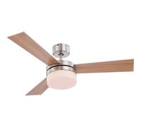 Netlighting Alana 3 Blade Ceiling Fan Nickel Matt 2x E14 Remote Control in Grey Netlighting Grey