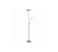 Netlighting Alassio LED 1 Light Floor Lamp Antique Brass & Frosted Plastic in Gold Netlighting Gold