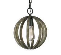 Netlighting Allier 1 Light Spherical Cage Ceiling Mini Pendant Dark Wood Antique iron E27 in Grey Netlighting Grey