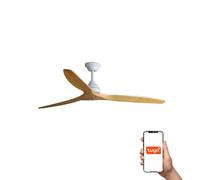 Netlighting Alo Large 3 Blade Ceiling Fan Matt White Wood Tuya Smart System in Light Brown Netlighting Light Brown