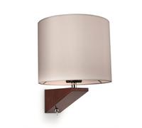 Netlighting Alpine Indoor Wall Light Walnut Cream Shade E27 in Beige Netlighting Beige