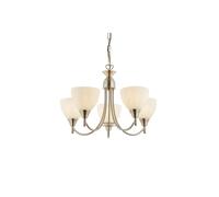 Endon 1805-5SC Alton 5lt Pendant Satin chrome plate & opal glass 5 x 60W E14 golf (Required)