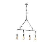 Netlighting Amarcord Pipe Effect Bar Ceiling Pendant Zinc E27 in Grey Netlighting Grey