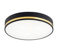 Netlighting Amore 25cm Flush Ceiling 2 Light Black Structure With Gold Strip Netlighting Black