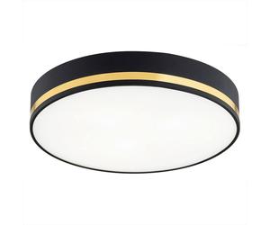 Netlighting Amore 25cm Flush Ceiling 2 Light Black Structure With Gold Strip Netlighting Black