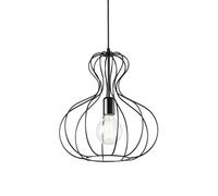 Netlighting Ampolla 1 Light Ceiling Pendant Matt Black Cage Style E27 Netlighting Black