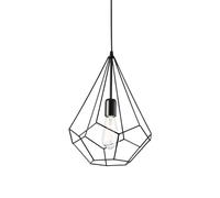 Netlighting Ampolla 1 Light Ceiling Pendant Matt Black Cage Style E27 Netlighting Black